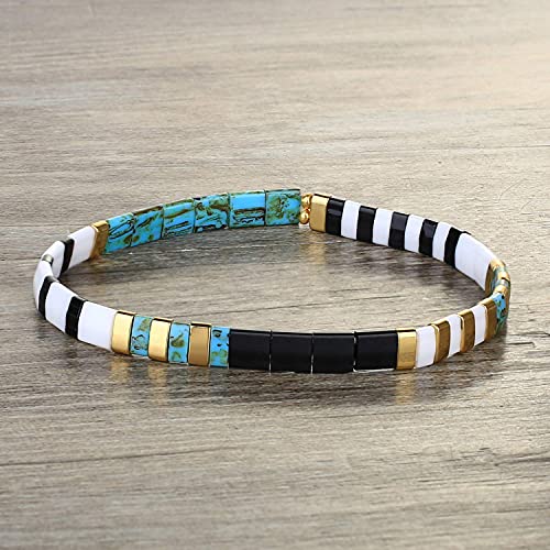 Image of KELITCH Women Pearl Beaded Bracelet Tila Stretch Bracelets Candy Colors Friendship New Jewelry
