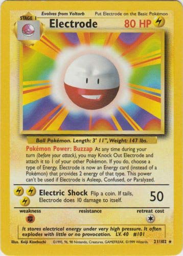 Pokemon - Electrode - 21/102 - Rare - Unlimited Edition - Base Set