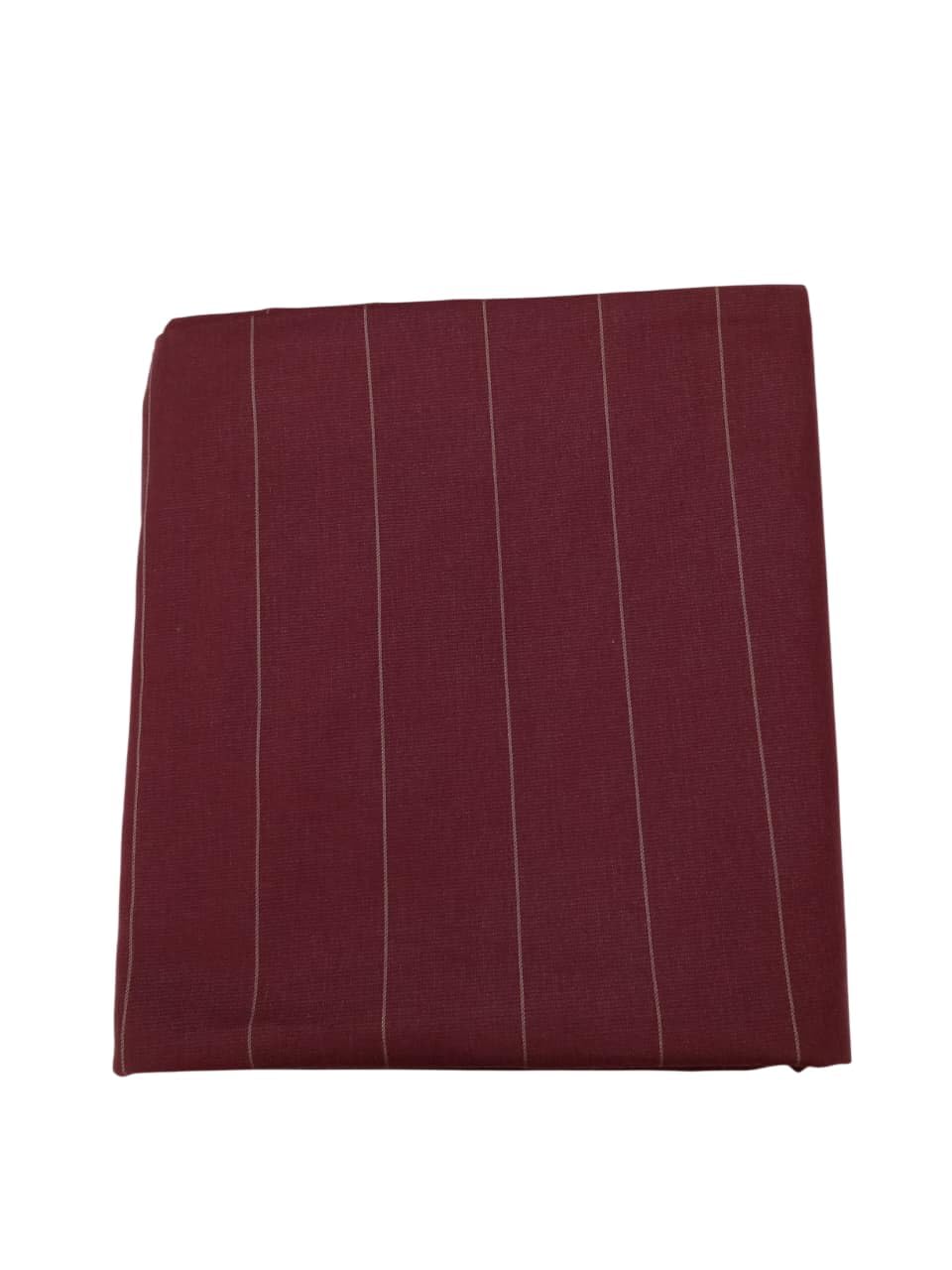 375-Pure Cotton Maroon Color With Golden Stripe Unstitched (1.6) Shirting Fabric-image-10