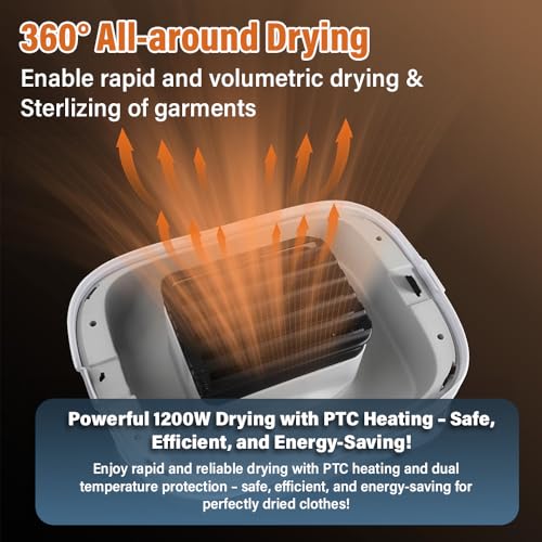 Image of SEZNIK Portable Clothes Dryer, Compact Electric, UV Sterilizer, Wrinkle Remover with PTC Heating & Timer | Foldable, Hangable Dryer | Quick Drying for Home and Travel Use (SZ-CD07)