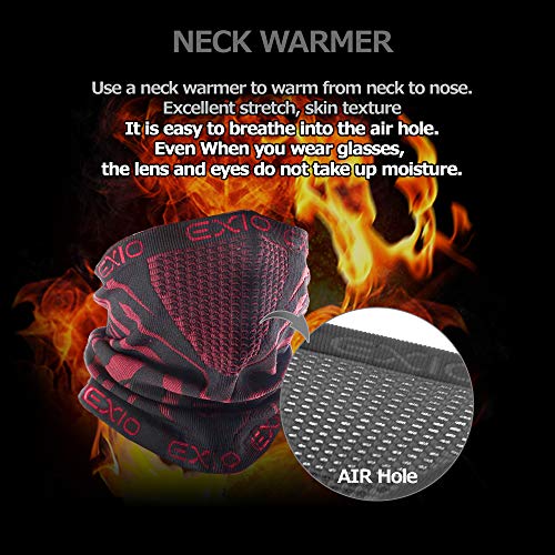 Image of EXIO Winter Neck Warmer Gaiter /Balaclava (1Pack or 2Pack) - Windproof Face Mask for Ski, Snowboard