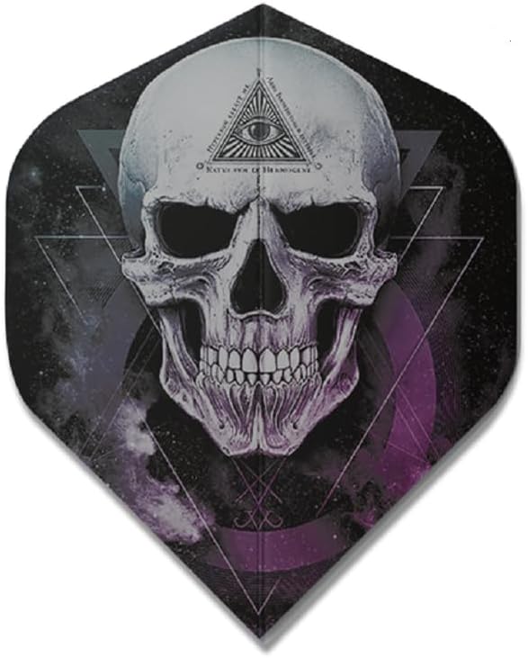 3 Sets (9 Flights) Alchemy Silver VOILD Skull Standard Dart Flights - 100 Micron