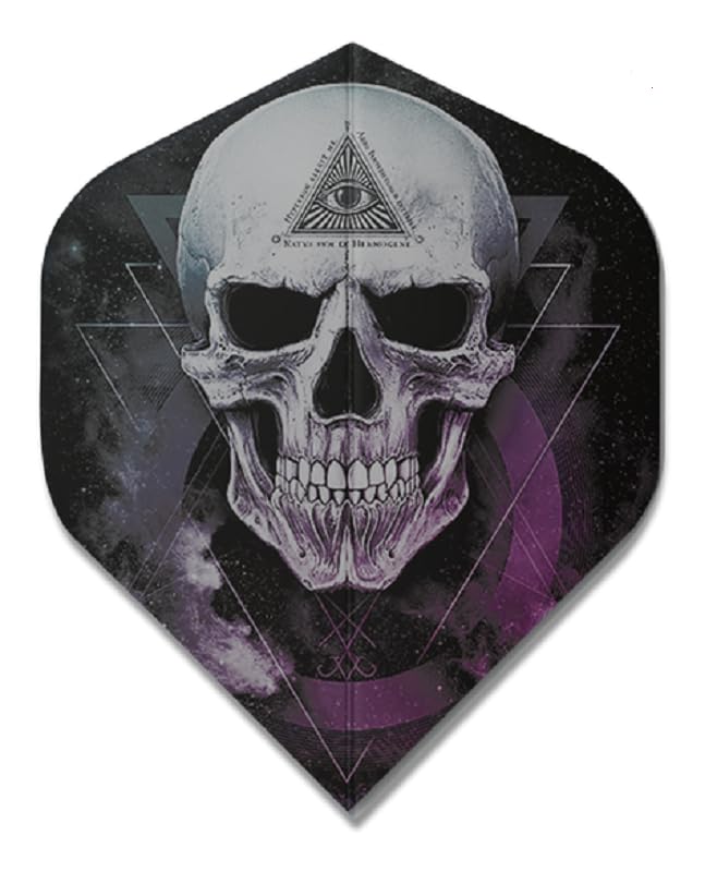 US Darts 3 Sets (9 Flights) Alchemy Silver VOILD Skull Standard Dart Flights - 100 Micron