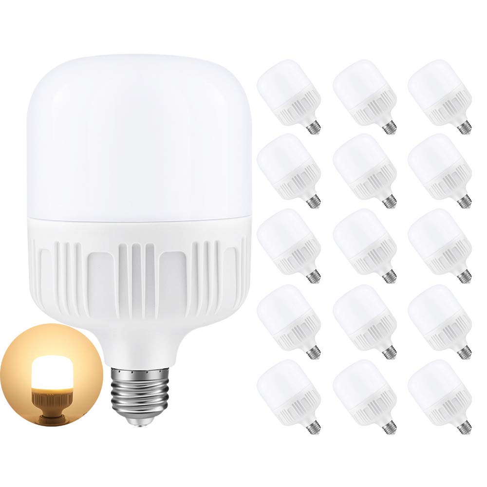Mengjay E27 LED Glühbirne 36W 2700K-3000K Warmweiß ersetzt 350W Halogenlampe 360° Abstrahlwinkel 3600 Lumen Nicht Dimmbar 15er Pack