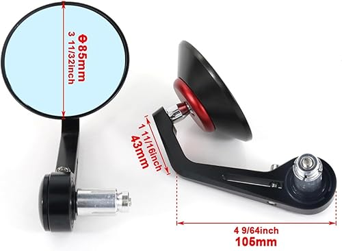 Miniatura 2 de Motocicleta Cafe Racer Bar End Mirror Manillar Retrovisor Espejos Laterales Para Yamaha MT-03 2006-2019