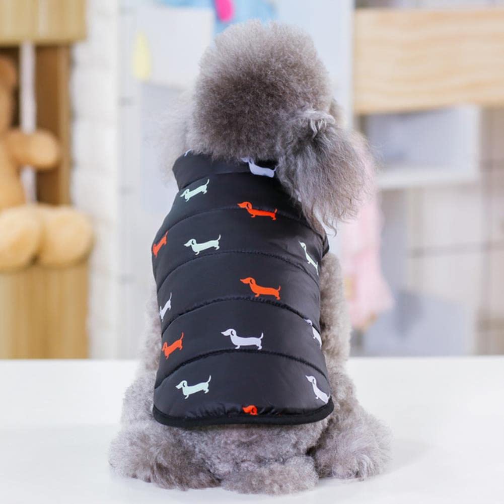 Manteau d'hiver petit chien noir de taille L veste chaude élégante