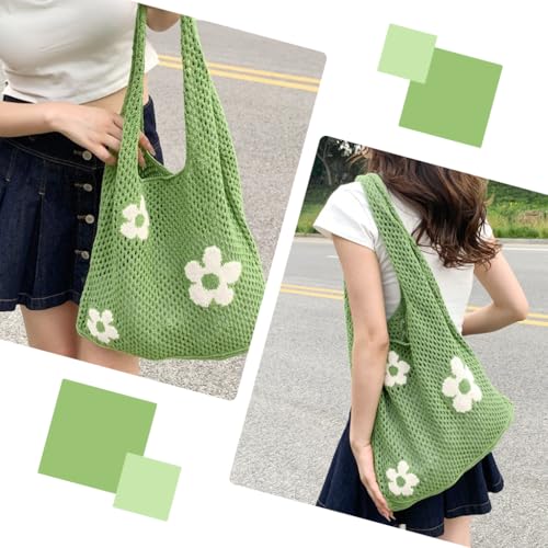 Image of PALAY Crochet Tote Bag Shoulder Bag Floral Hand Bag Hollow Out Bag Casual Tote Bag Multi-Purpose Crochet Travel Tote Bags for Women Office Use, College
