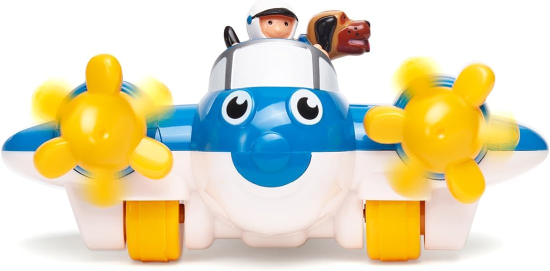 Wow Toys Police Plane Pete – Friction Powered Toy Plane with Pilot & Police Figures | No Batteries, Durable Preschool Vehicle for Toddlers Ages 1–5