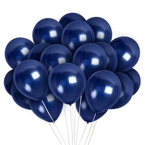 Treasures Gifted Navy Blue Balloons 36 Pack - Blue Metallic Balloons - 12 Inch Latex Navy Party Decorations - Graduation Party Supplies - Globos Azul Marino - Birthday Decorations