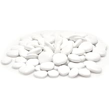 Kalapanta Decorative Stones Made of Recycled Plastic for Vases Painting Aquariums Home Garden Size S Diameter 2-5 cm Approx. 75 Pieces White Made in Italy