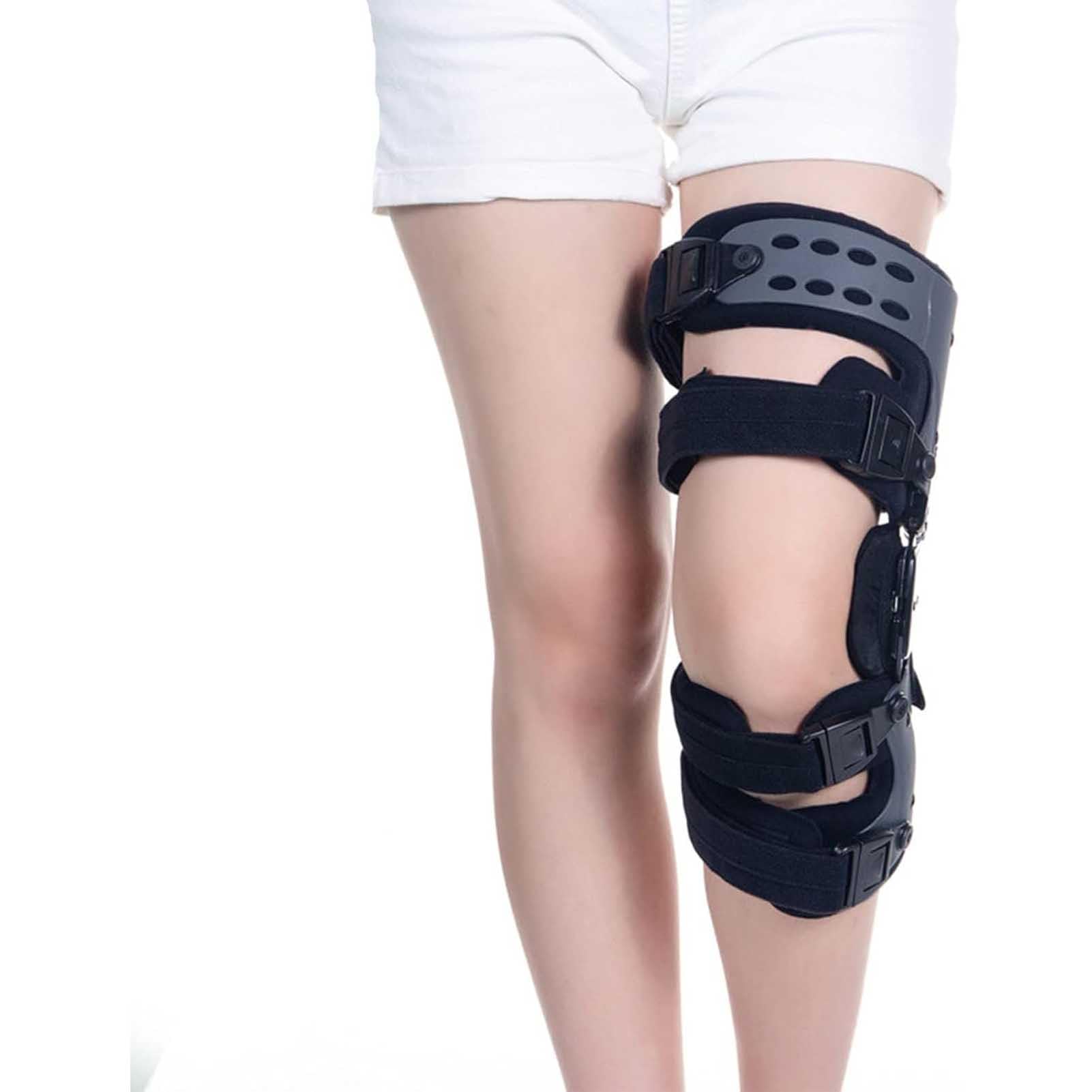 Tutore Per Ginocchio Incernierato Regolabile, Tutore ROM Stabilizzante Per Ginocchio Per Dolore Artritico Osso Su Osso, Tutore Per Ginocchio Anti-osteoartrite, Ideale Per Uomini E Donne QiuShuiDr(Left