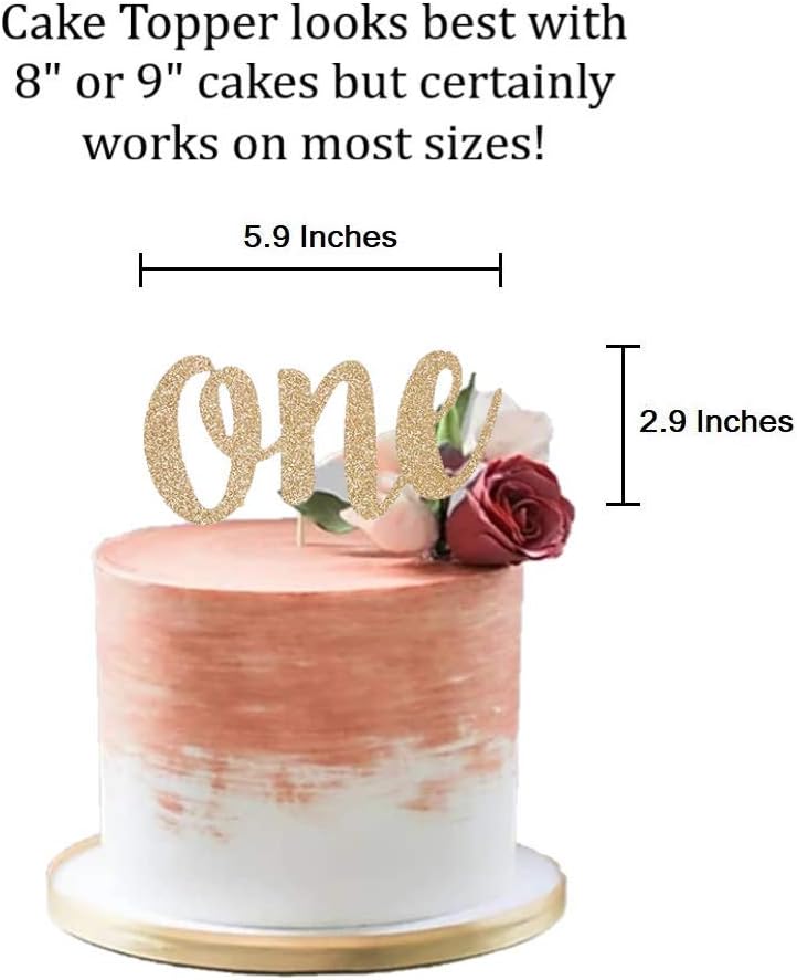Mini Things 1st First Birthday Decoration Set One High Chair Banner and One Cake Topper