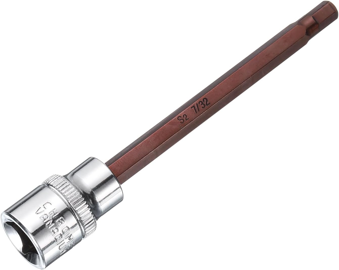 uxcell 7/32" Hex Bit Socket 3/8" Drive SAE S2 Steel Square Drive Socket Extension Impact Bit Socket Ratchet Wrench Accessories for Turns Power Drill Into Nut Driver