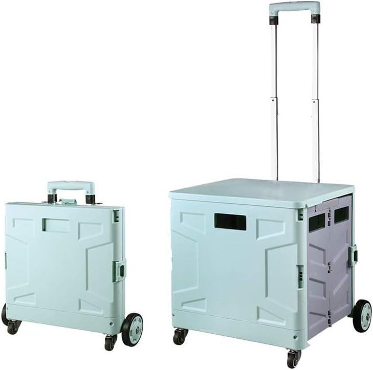 Shopping Trolley, Folding Boot Cart Storage Box Basket Strong Shopping Trolley On Wheels (Color : Red, Size : 35l)