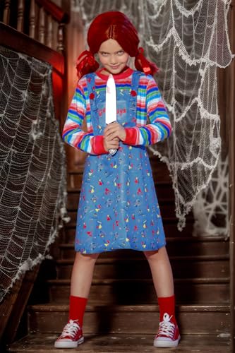 BesserBay Girl's 4PCS Halloween Costume Set Horror Killer Dress Up Mock Two-Piece 2-12 Years3