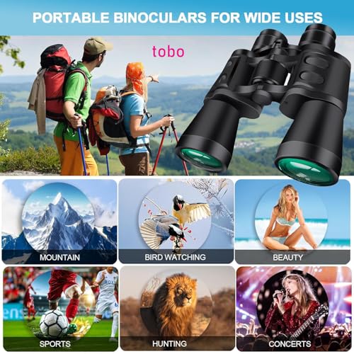 Image of Tobo 20X50 Binoculars for Adults High Powered with Low Light Vision，Large View Waterproof Binoculars for Bird Watching Hunting Concert Traveling Theater Opera Sightseeing TD-1432IM