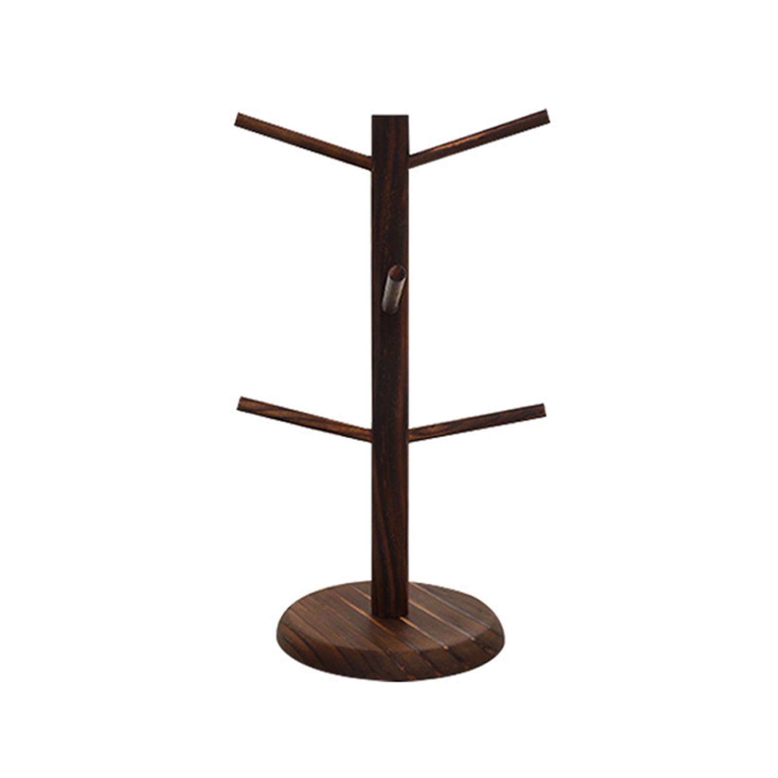 Tsophreniq Wood Cup Holder Organizers Cup Display and Storage Racks Tree Shape Wooden Countertop Storage Solution Decorative Wooden Tree Shelf