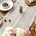 Artoid Mode Brown Rustic Cotton Linen Table Runner, Seasonal Embroidered Hollow Kitchen Dining Table Decoration for Home Party Decor 13x72 Inch