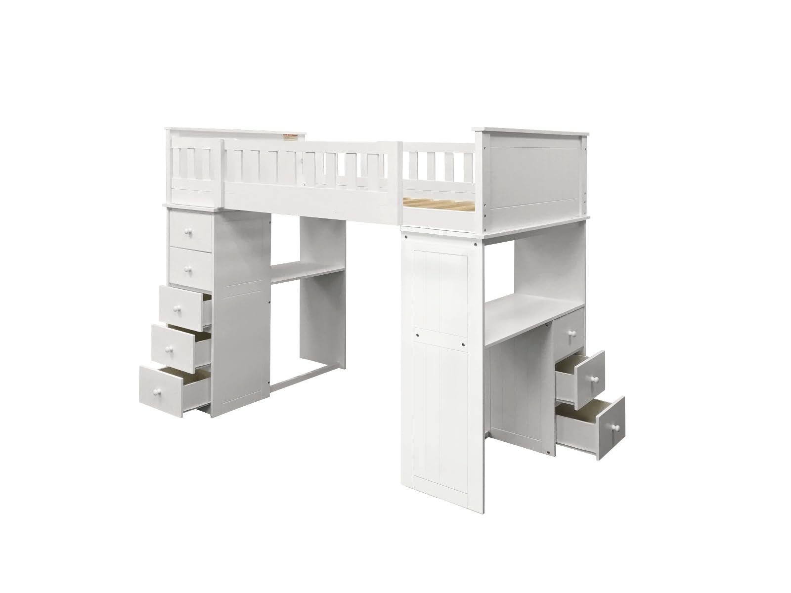 Amazon.com: Acme Willoughby Twin Wooden Loft Bed with Desk in