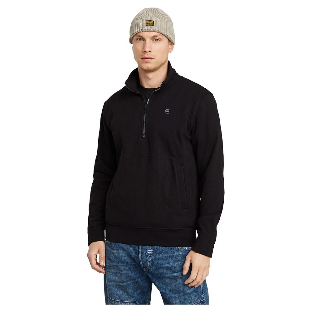 G-Star Men's Black (Dk Black D26305-D566-6484) Nifous Half Zip Sweater, S