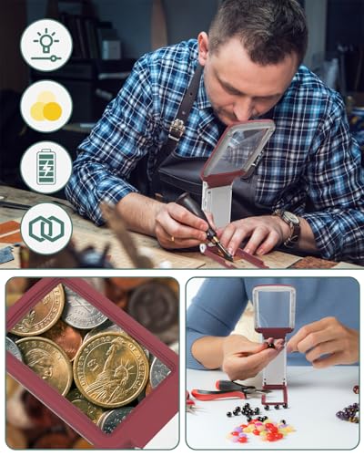 Loupe x10 avec lumière 3 modes de couleur et intensité variable pour lire - 7