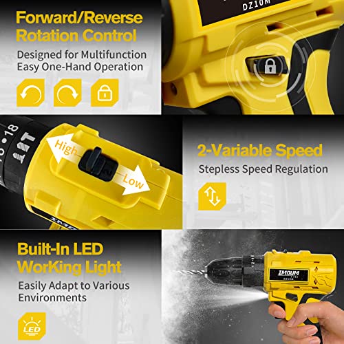 IMOUMLIVE bürstenlose akku bohrmaschine,38-teiliges 21V akkuschrauber set mit LED-Licht,531 lbs,3/8… – Bild 7