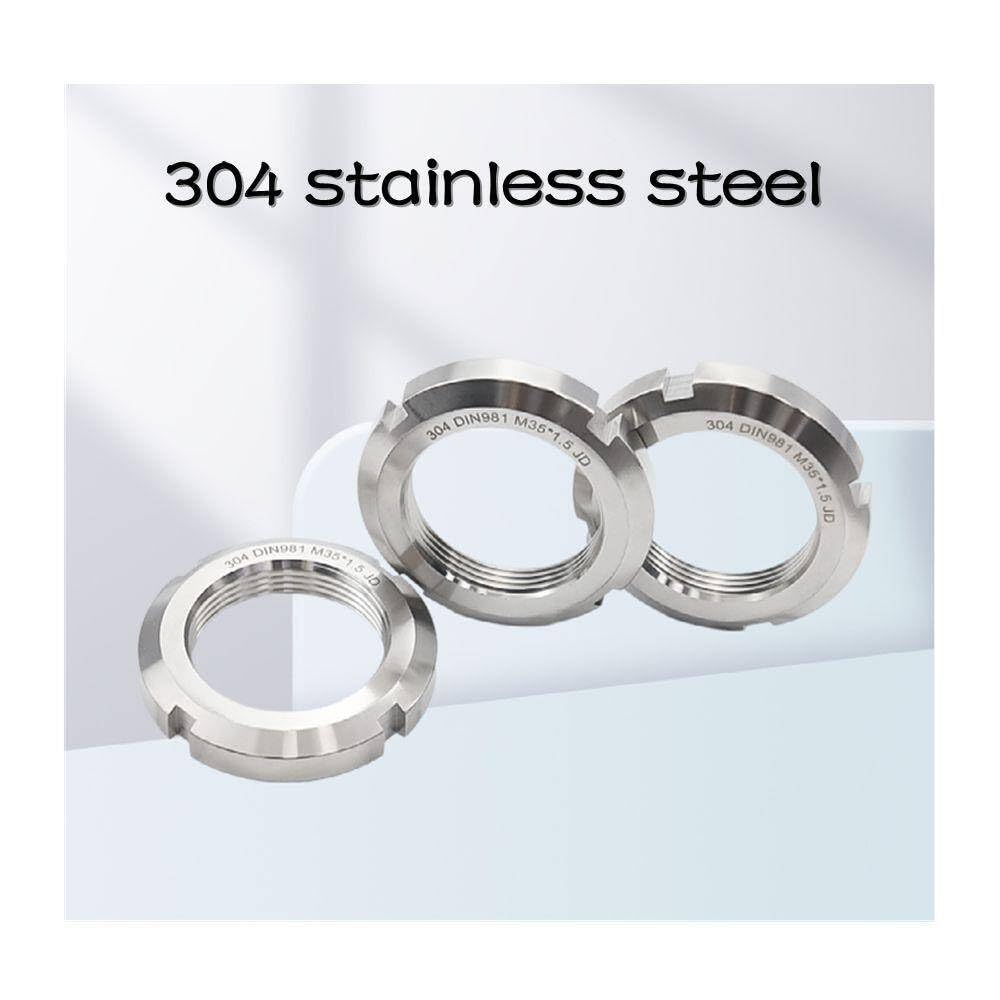 2pcs M15-1.0 DIN981304 Stainless Steel Slotted Round nut