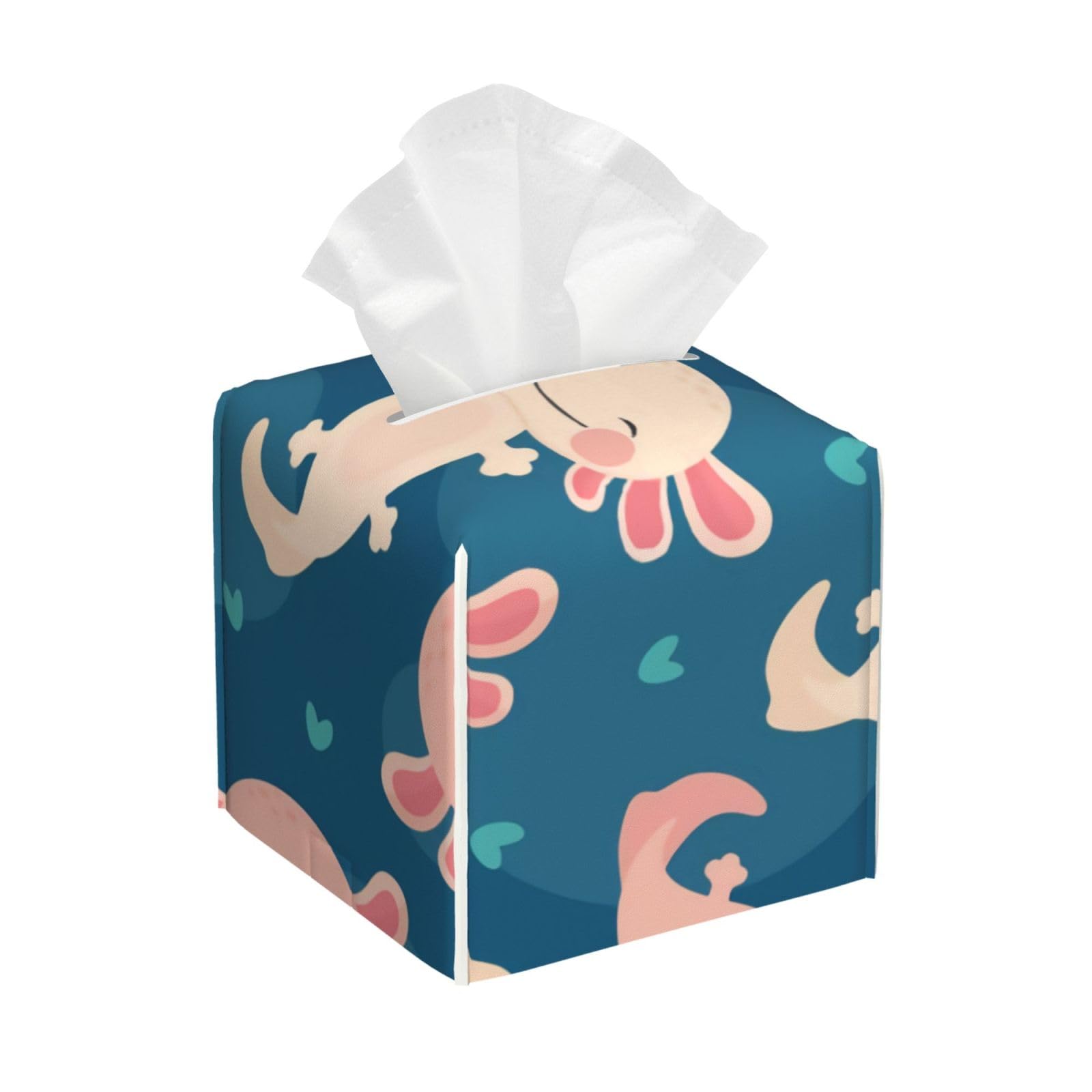 Xingfox As Pic Axolotl Kawaii Tissue Box Cover, Fashionable Decorative Storage Box, Suitable For Most Places