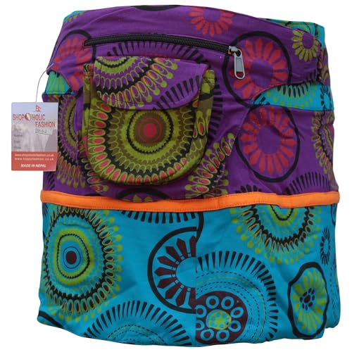 Shopoholic Fashion Womens Reversible Both Side Wrap Round Hippy Popper Skirt2