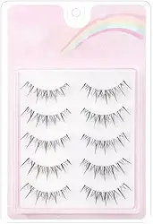 5 pares de cílios postiços, leves e reutilizáveis com um design de tira completa, fácil aplicação para iniciantes