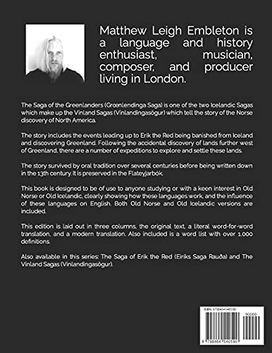 The Saga of the Greenlanders (Grœnlendinga Saga): Norse Text, Translation, and Word List