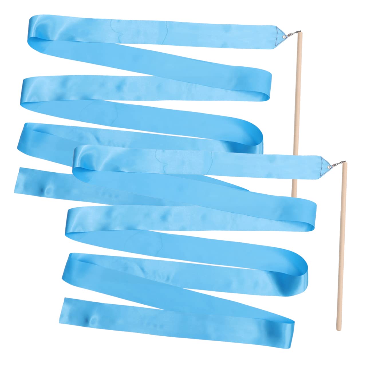 BESPORTBLE Ruban de Gymnastique Artistique Bleu 2 Pièces Poignée en Bois et Soie