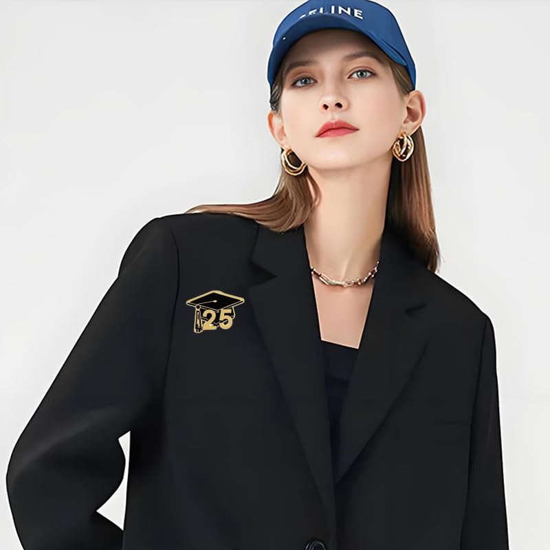 Image of coadipress 4Pcs Cute Graduation Cap Brooches For Women Diploma School Graduate Enamel Lapel Pin Graduation Season Accessories For Party Supplies And High School Graduation Caps