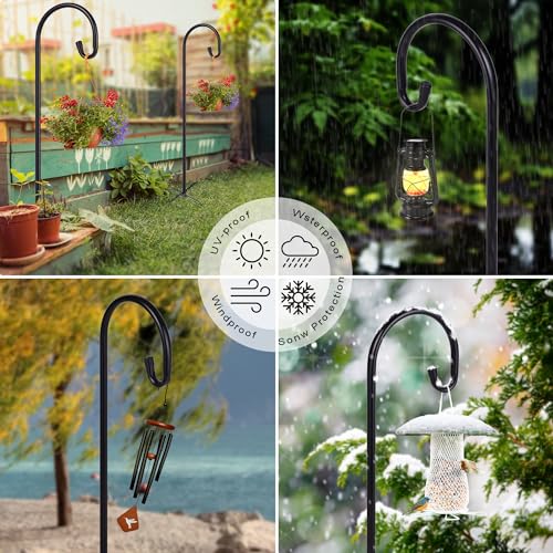Image of Shepherd-Hooks Adjustable for Bird-Feeder Lantern Plant-Hook Garden-Stake - Plant Stand Hanger for Outdoor Flower Basket, Bird Feeder Hanger Weddings Decor