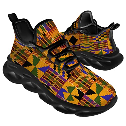 Ciadoon Kente Shoes for Men Women Road Running Shoes Athletic Walking Tennis Sneakers Breathable Shoes Gifts for Boy Girl2