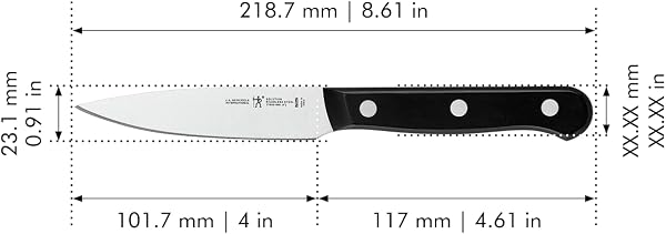 HENCKELS Solution Razor-Sharp 4-inch Compact Chef Knife, German Engineered Informed by 100+ Years of Mastery, Black/Stainless Steel - 3