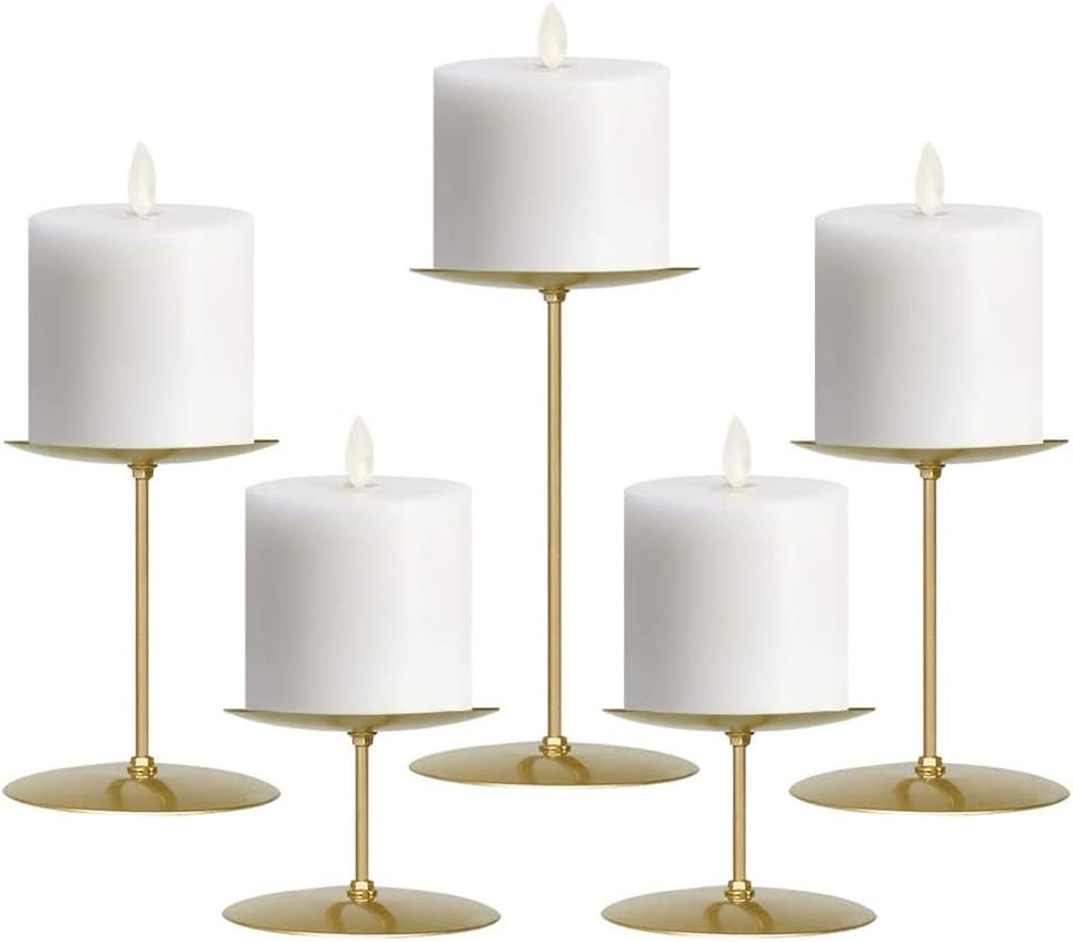 Niceai Candle Holders Set For Table Centerpiece Wedding Fireplace Candelabra Modern Pillar Candle Holder Candlestick Iron Pack Of 4 Black Candleholders Candlestick Holders Semo Es