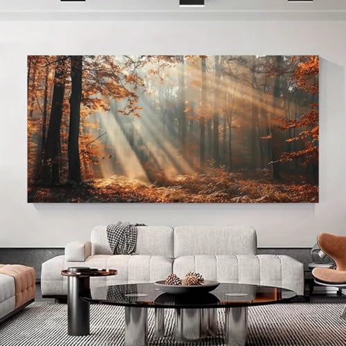 Toile forêt d'automne 20x40 cm sans cadre pour décoration murale
