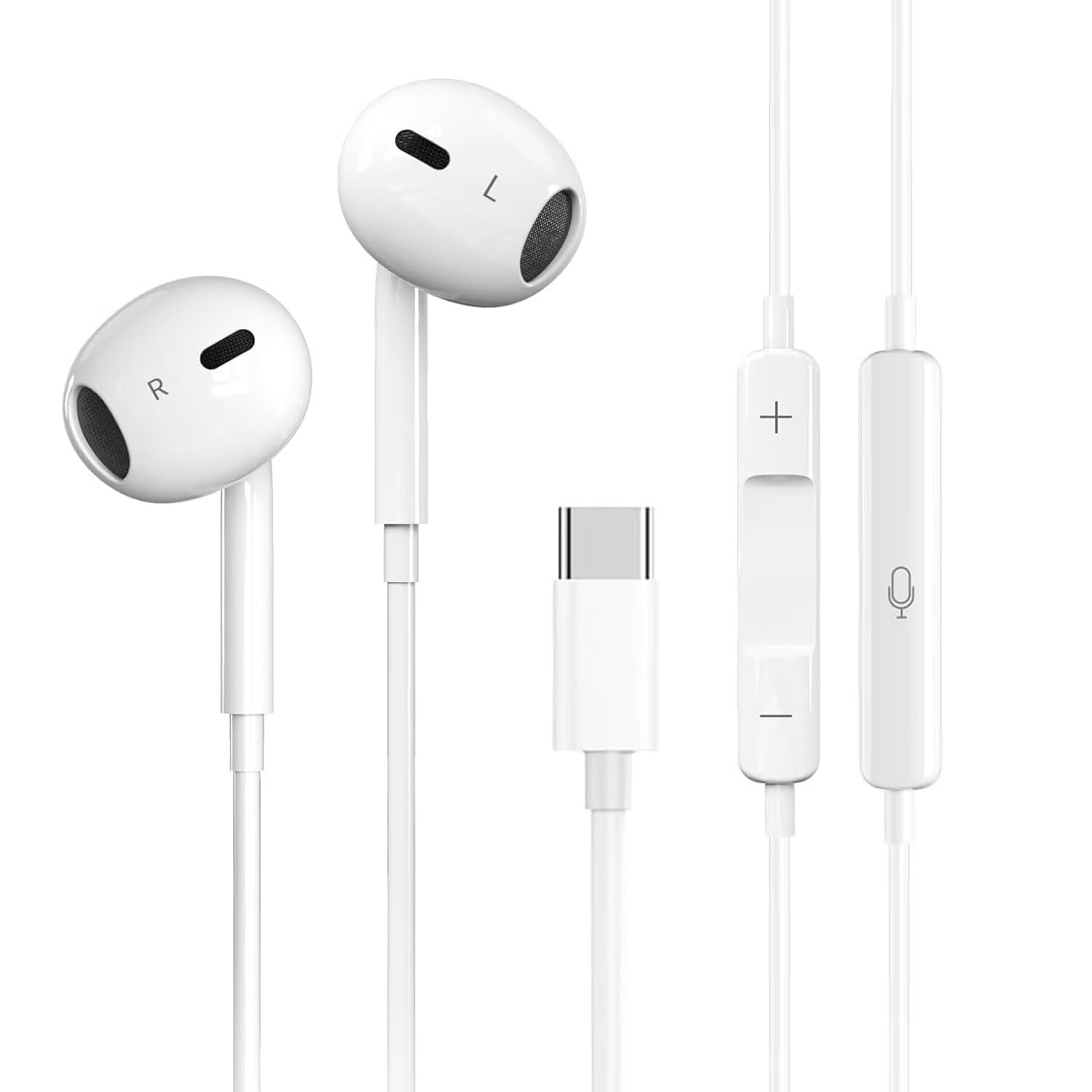 USB C Headphones for iPhone 16/15 Series, In Ear Type C Wired Earphones, HiFi Stereo Earbuds for Samsung Galaxy S23 S22 S21 S20/iPad Pro/Google Pixel 8 7 6 5 4 3 2/OnePlus 11 10 9 8 7/Huawei/Xiaomi
