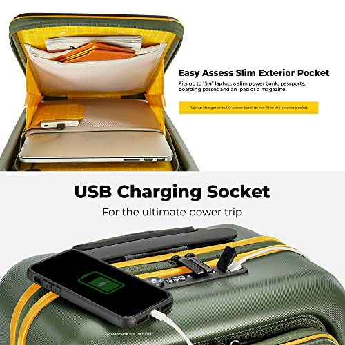 MOKOBARA Unisex-Adult The Cabin Pro Polycarbonate Hardsided Luggage 8 Wheel Trolley Bag, With Usb Charging Socket Travel Suitcase4