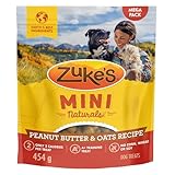 Zuke's Dog Treats, Mini Naturals Tender Bites Peanut Butter & Oats Recipe - 454 g Pouch (1 Pack)