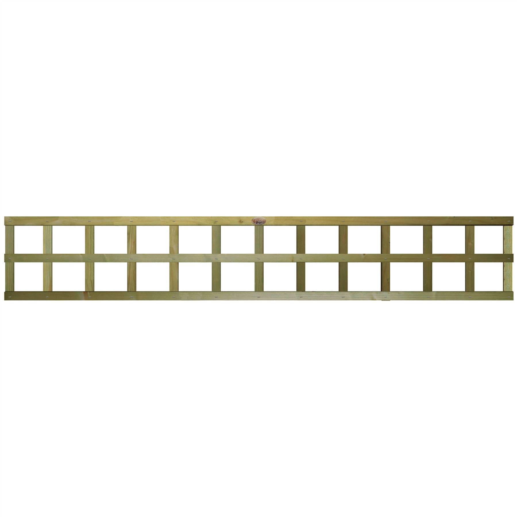 Premier Garden Supplies Pressure Treated (Tanalised) Standard Square Flat Top, 6Ft X 1Ft Wooden Fence Panel Trellis Topper, Privacy Extender For Garden Fencing | Decorative Boundary Wall Lattice Extension (Wide: 182.8Cm X High: 30Cm)