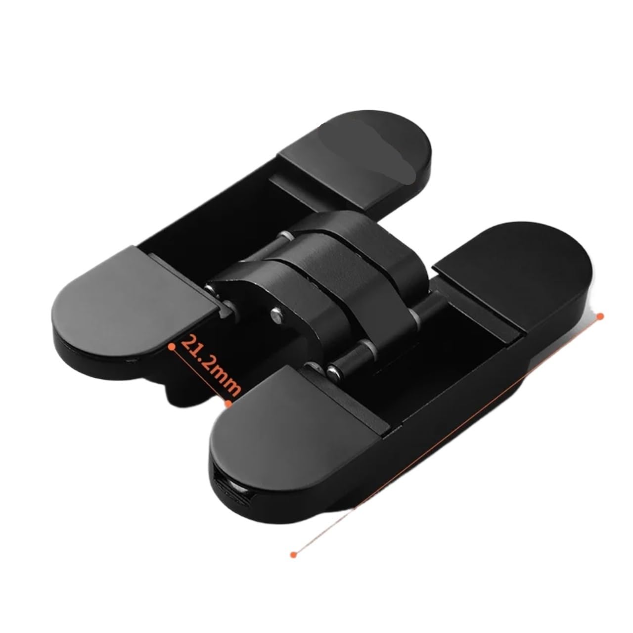 CLEUFWKO Invisible Door Hinge Bearing 60kg/2pcs Hidden Door 180 Degrees Three-Dimensional Adjustable Cross Hinge(Black)
