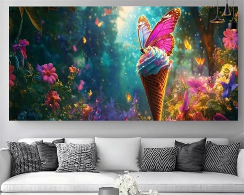 Tableau Peinture Numero Adulte XXL motif papillon abstrait en strass 5D haut de gamme