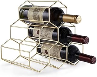 FOMANSH Countertop Wine Rack - 6 Bottle Holder for Wine Storage, Freestanding Wine Rack for Wine Cellar Bar Cabinet, Metal Tabletop Wine Holder with Modern Design ,Stand Wine Rack for Kitchen