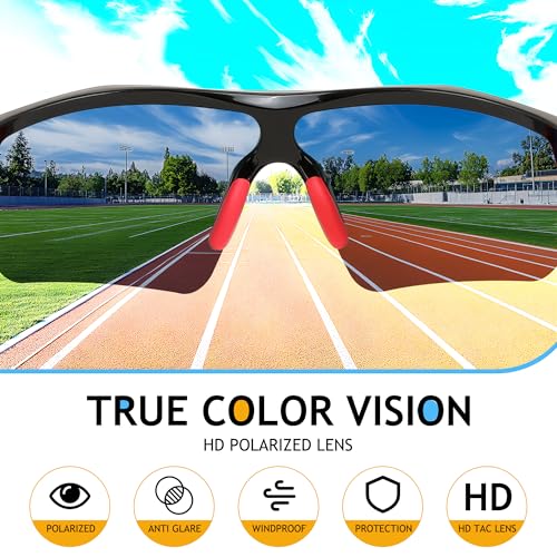 Image of FEISEDY Kids Polarized Sports Sunglasses, TR90 UV400 Baseball Cycling