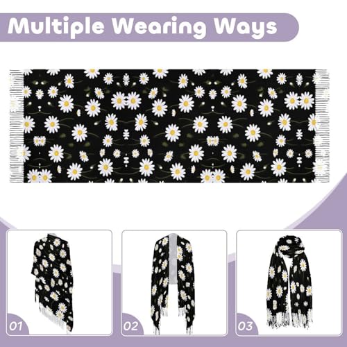 Womens Fall Winter Scarf Coffee Cup Tassel Soft Warm Blanket Scarves Womens Shawl Wraps4