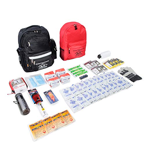 First My Family 4PKITFR160 All-in-One 4-Person Premium Disaster Preparedness Survival Kit with Lifestraw