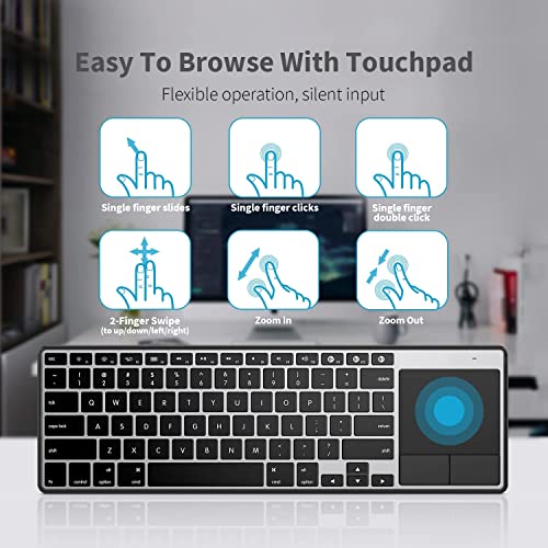 Bluetooth Keyboard With Touchpad For Mac Os & Ipad Ios, Rechargeable Wireless Keyboard With Trackpad, Ultra Slim Multi-Device Keyboard For Macbook Pro/Air, Imac, Iphone, Ipad Pro/Air/Mini #TOP1