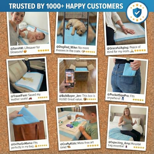 DryCuddle Disposable Changing Mat Baby [100 Pack] Ultra Absorbent Leakproof Diaper Changing Mat, 60x45 cm Soft Waterproof Underpads for Newborns, Postpartum Maternity & Incontinence Protection
